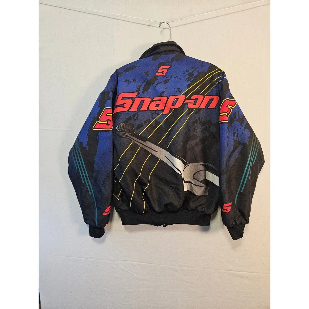 Vintage Snap-on Tools Racing Bomber Jacket Swingster Blue Black Red Mens Small